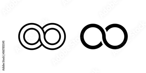 Infinity set vector eps symbol illustration color editable