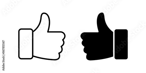 Like icon set. thumbs up sign. vector illustration color editable