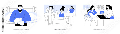 Gym owner isolated cartoon vector illustrations se
