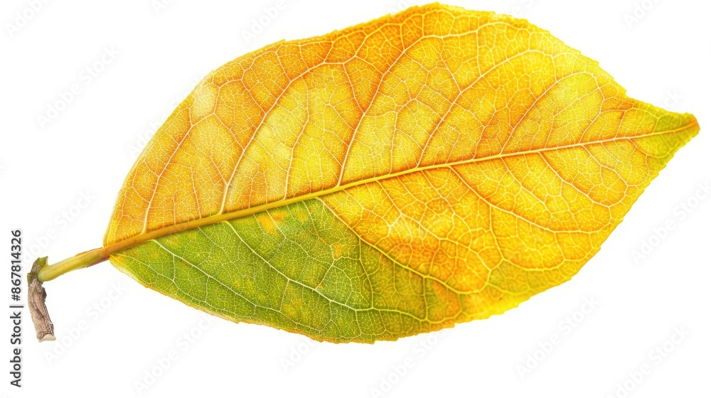 Obraz premium Orange Leaves. Green Citrous Leaf Isolated on White Background