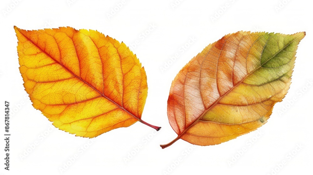Orange Leaves. Green Lemon Leaf Twig with Citrous Orange Leaves on White Background Orange Leaves. Green Lemon Leaf Twig with Citrous Orange Leaves on White Background