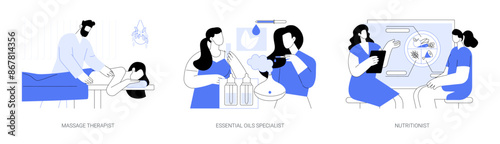 Wellness specialist isolated cartoon vector illustrations se