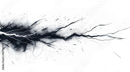 a black and white drawing of a lightning bolt © Aliaksandr Siamko