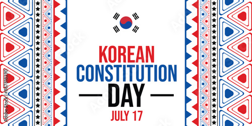 July 17 is Observed as Korean Constitution Day. South Korea Constitution Day. South Korean Flag design element. Important day. Vector EPS 10.