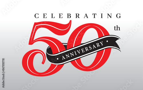 black and red celebrating 50 years anniversary 