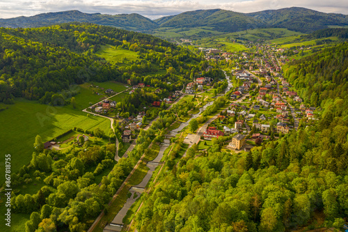 Muszyna, Malopolska, widok z drona photo