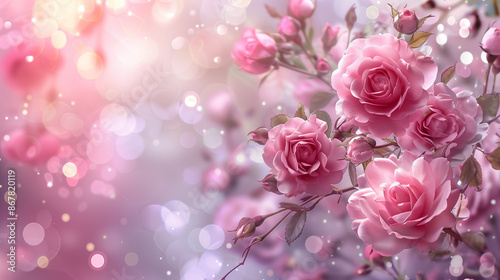 Sfondo floraela, fori rosa, sfondo