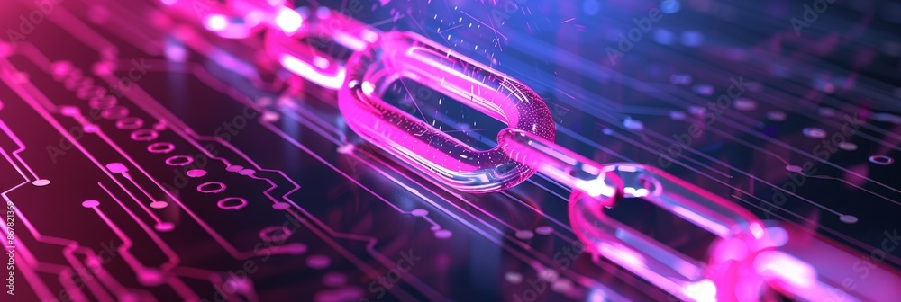 Quantum Computing, a minimalistic 3D quantum key distribution symbol on a neon magenta background, illustrating secure quantum communication Quantum Computing, a minimalistic 3D quantum key distribution symbol on a neon magenta background, illustrating secure quantum communication