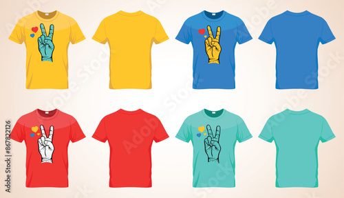 Colorful Tshirt Design Mockup Vector