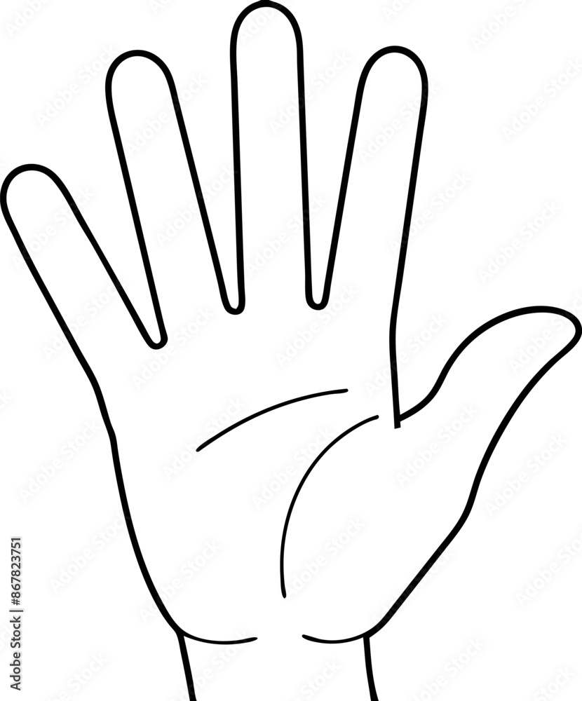 A hand with the number five on it A hand with the number five on it