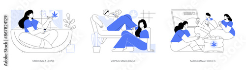 Recreational marijuana isolated cartoon vector illustrations se