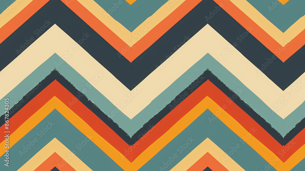 Chevron pattern with retro vibes and repeating jagged edges