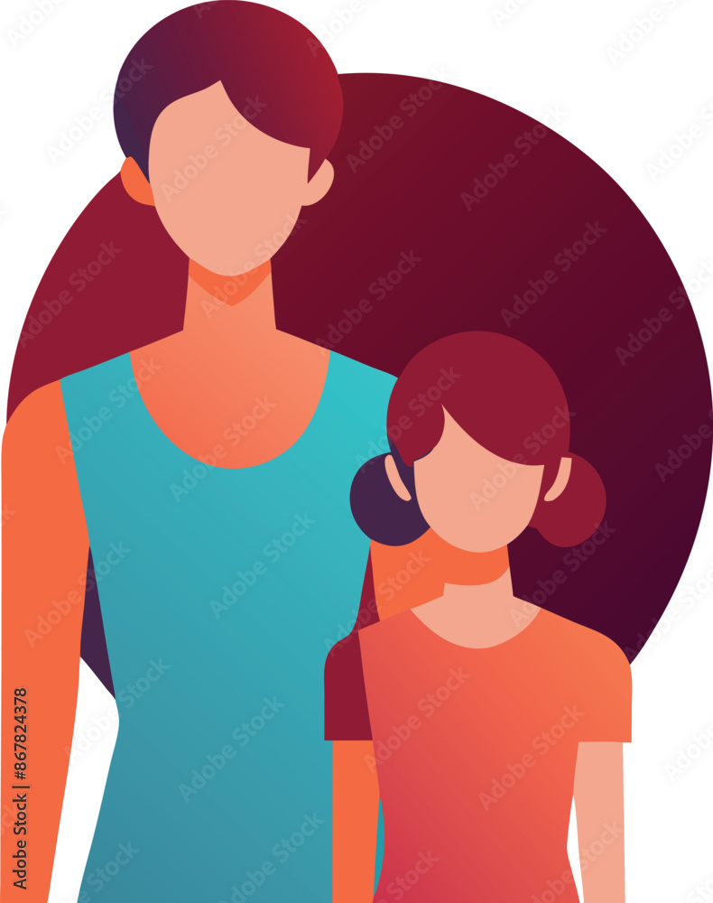 A woman and a girl are standing next to each other A woman and a girl are standing next to each other