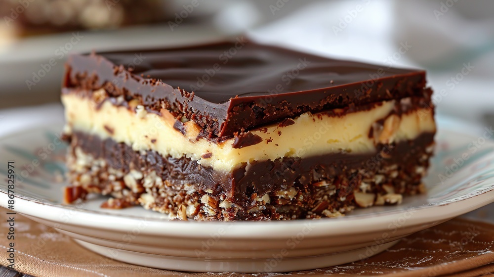 Chocolate Almond Butter Bars on a White Plate Chocolate Almond Butter Bars on a White Plate