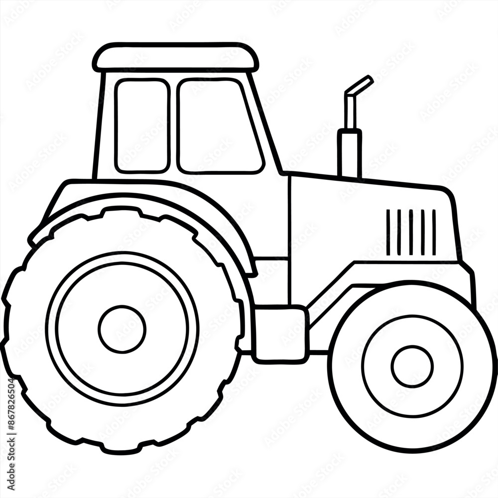 A tractor is shown in black and white A tractor is shown in black and white