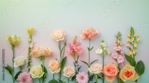 Pastel Flower Arrangement Seamless Background