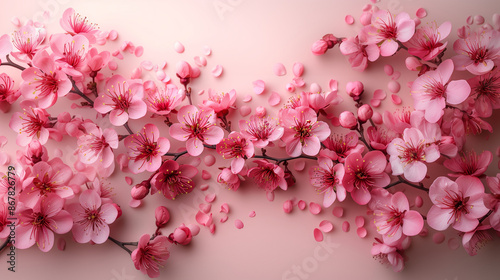 Wallpaper Mural Delicate Pink Floral Abstract Flat Lay Background Torontodigital.ca