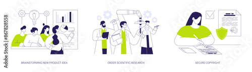 Launching new product abstract concept vector illustrations.