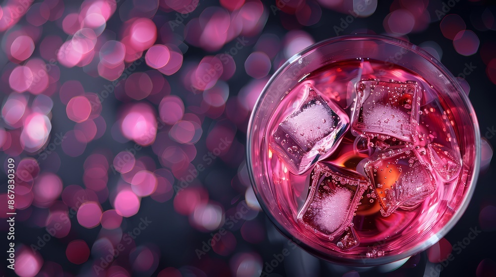 A cosmopolitan cocktail with ice A cosmopolitan cocktail with ice