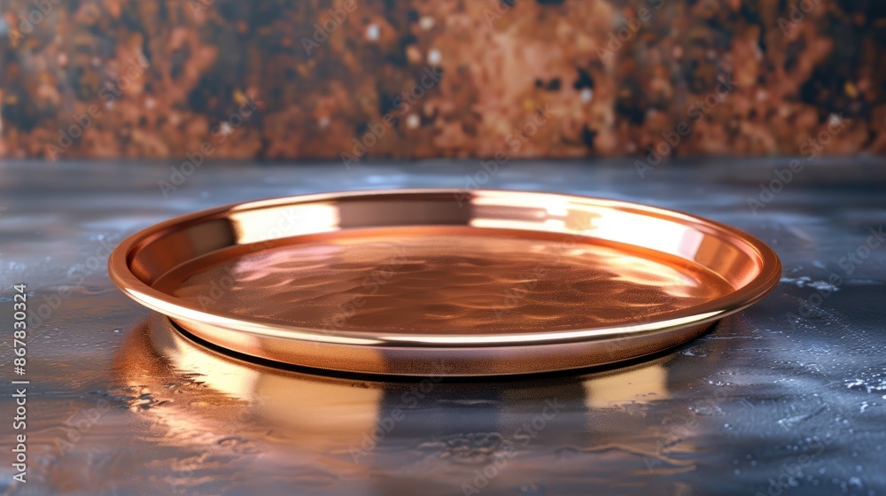 Shiny copper plate with empty surface Shiny copper plate with empty surface