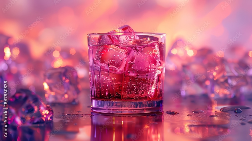 A cosmopolitan cocktail with ice A cosmopolitan cocktail with ice