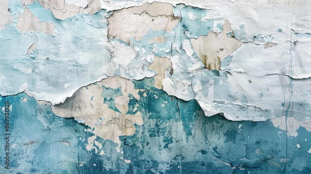 Obraz premium Artistic Rough Texture of Stylized Banner in Beautiful Abstract Grunge Decorative White Blue Background featuring Wall Stucco and Plaster