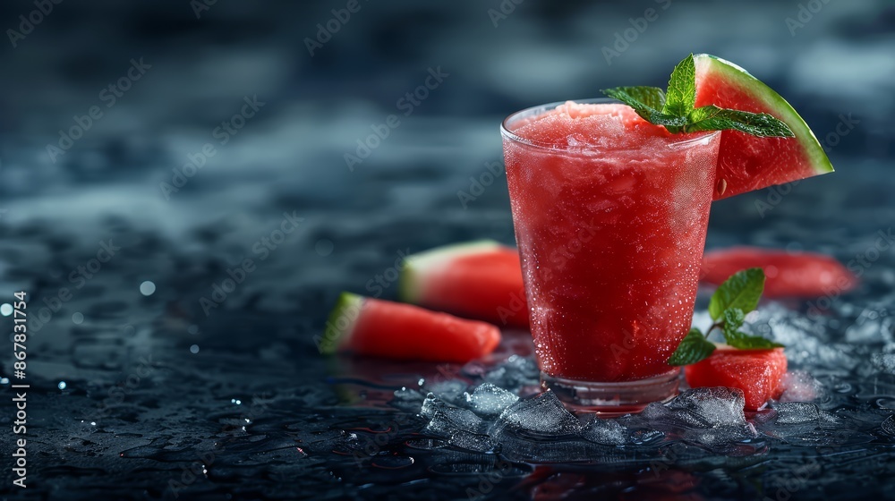 A glass of watermelon juice