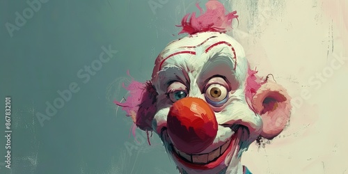 scary clown in a 2D animation style