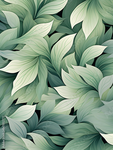 Illustration abstract background with dark green abstract leaves pattern