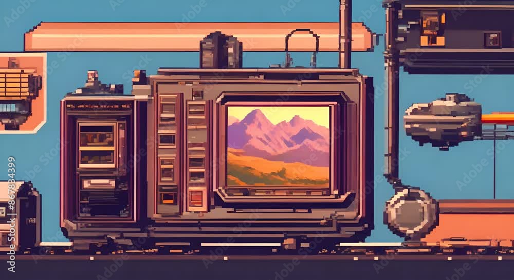 Pixel art assets space 16 bits 8 bits Retro vintage 4k