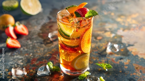 A tall glass of Pimm's Cup photo