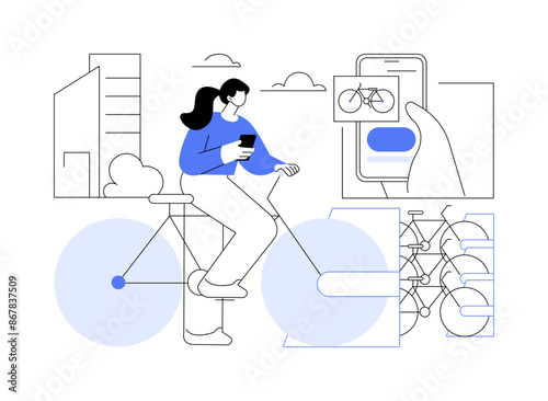 Rent a bike isolated cartoon vector illustrations.