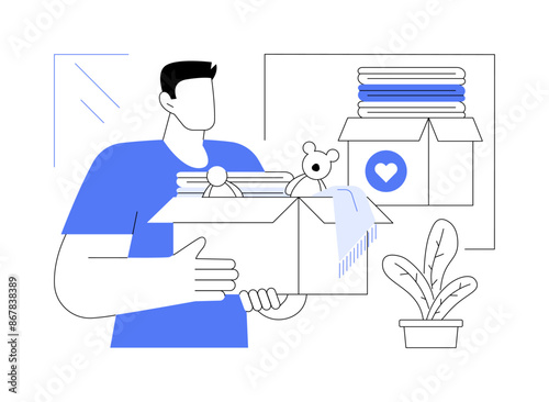 Donate clothes isolated cartoon vector illustrations.