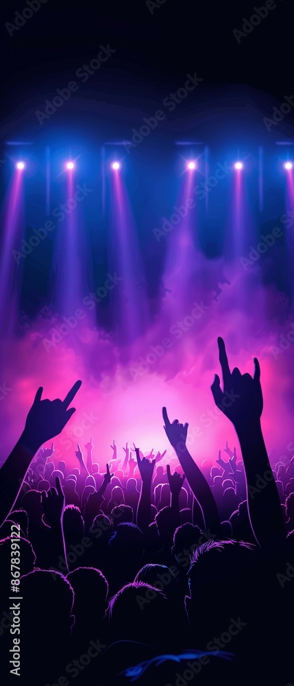 custom made wallpaper toronto digitalA nighttime concert in a stadium with neon watercolor lights and a lively crowd, Musical, Watercolor, Neon hues, Dynamic