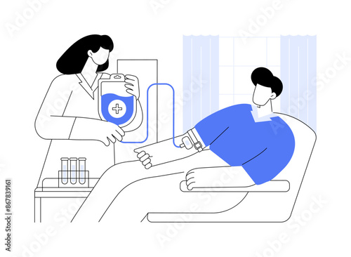 Blood donation isolated cartoon vector illustrations.