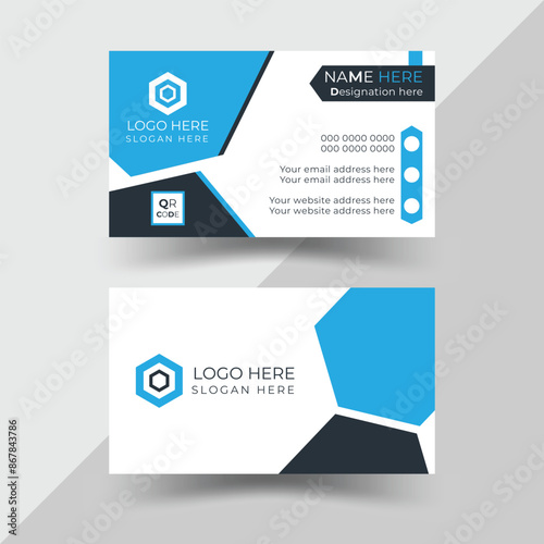 Modern Business Card - Creative and Clean Business Card Template. Double-sided creative business card template.  Horizontal and vertical layout. Vector illustration.