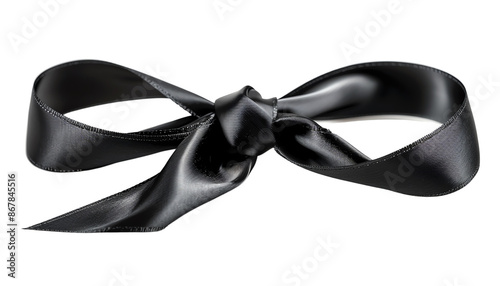 Black bow on transparent background. isolate on white background