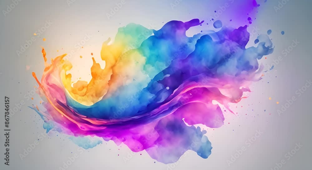 Unpredictable watercolor motion on abstract backdrop Time lapse loop animation 4k