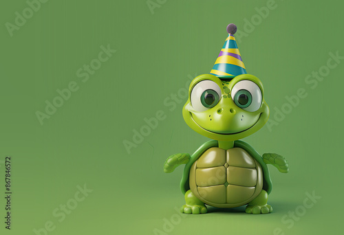 Cute Cartoon Birthday Turtl...