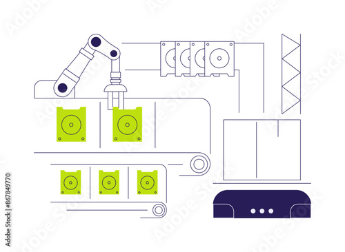 Appliance components manufacturing abstract concept vector illustration.