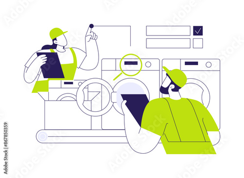 Testing of complete appliance abstract concept vector illustration.