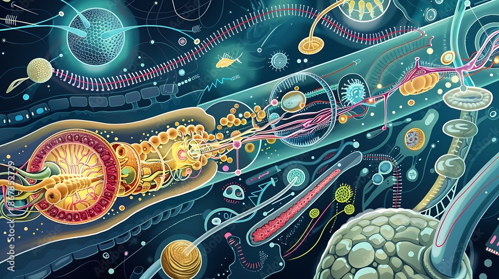 Ilustrace „Educational chart on Cellular Respiration explaining aerobic ...