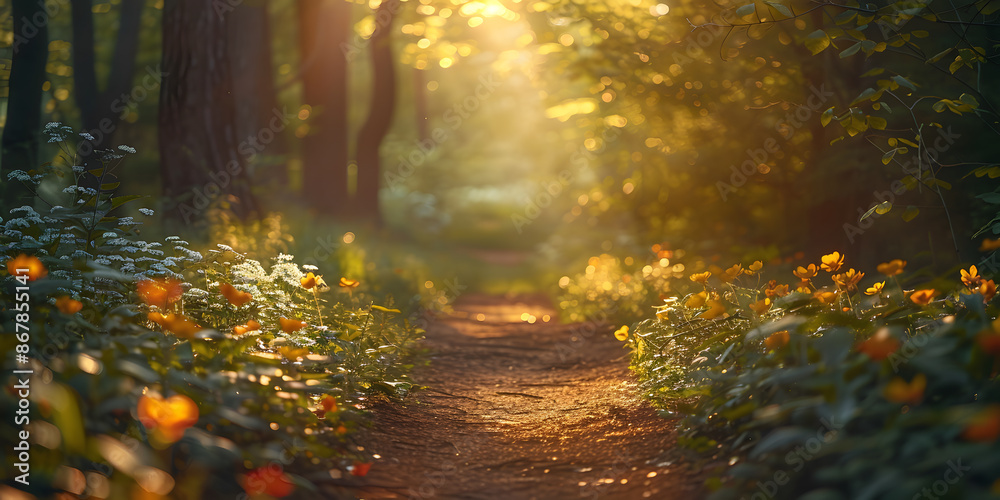 Fototapeta premium A path in a summer forest