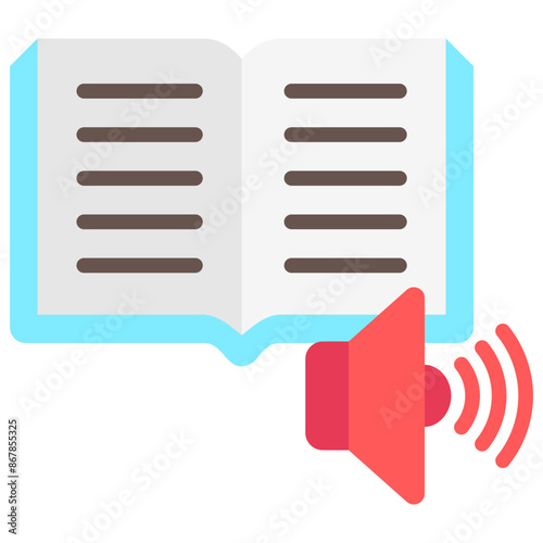 Read Aloud multi color icon. Use for international literacy day, education theme and more. modern concept, UI or UX kit, web and app development..