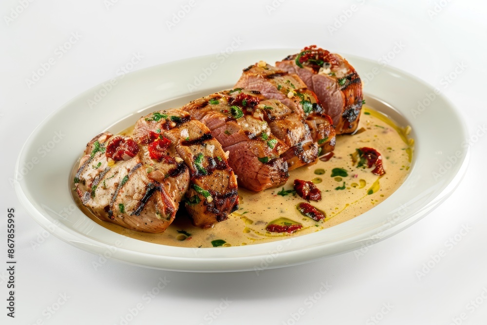 Exquisite Char-Grilled Veal Tenderloin with Sun-Dried Tomato Sauce Exquisite Char-Grilled Veal Tenderloin with Sun-Dried Tomato Sauce