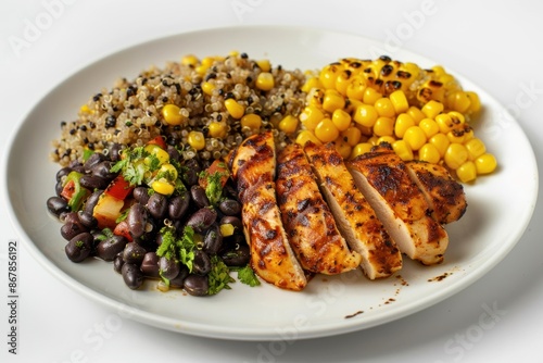 Smoky Flavored Grilled Chicken Sinaloa-Style with Black Bean and Quinoa