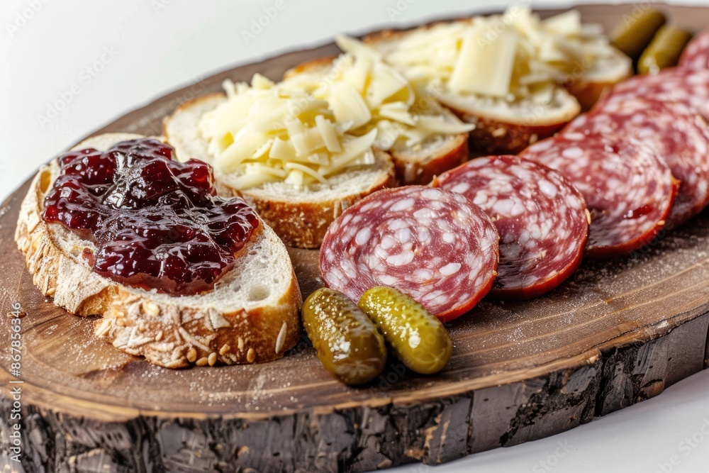 Charming Charcuterie Board with Baguette, Cherry Preserves, and Fontina Charming Charcuterie Board with Baguette, Cherry Preserves, and Fontina