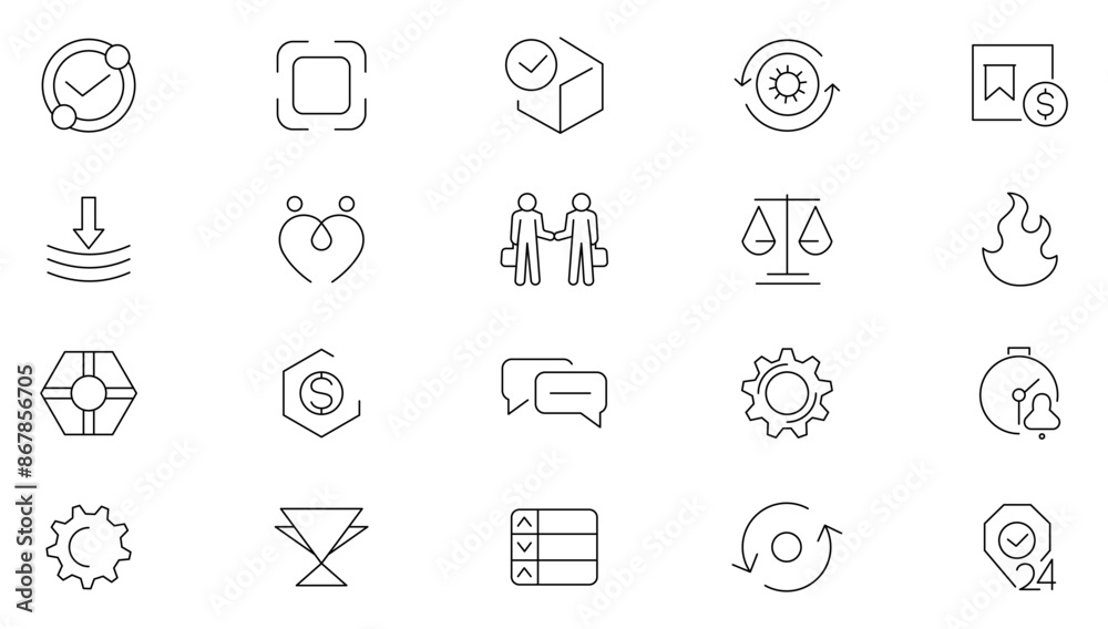 Trust line icon set. Believe, confidence, depend, trustworthy, friends, truth, faith, sincerity outline icon collection. UI thin outline icons pack.