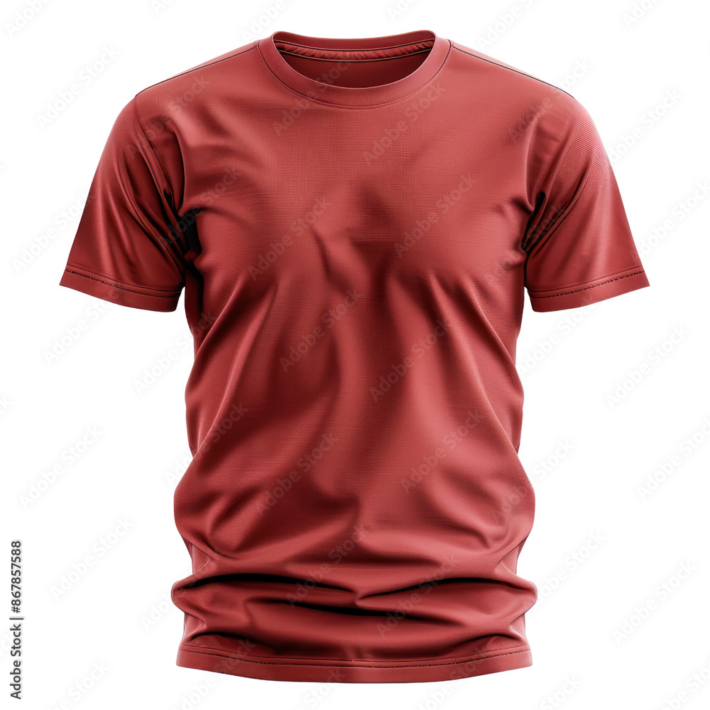 Classic plain red t-shirt isolated on white background, perfect for customization or branding. Classic plain red t-shirt isolated on white background, perfect for customization or branding.