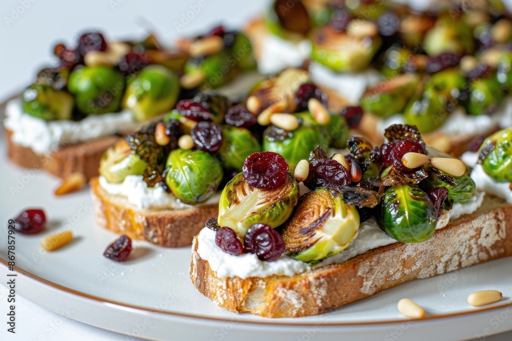 Appetizing Charred Brussels Sprout Crostini with Tantalizing Textures Appetizing Charred Brussels Sprout Crostini with Tantalizing Textures